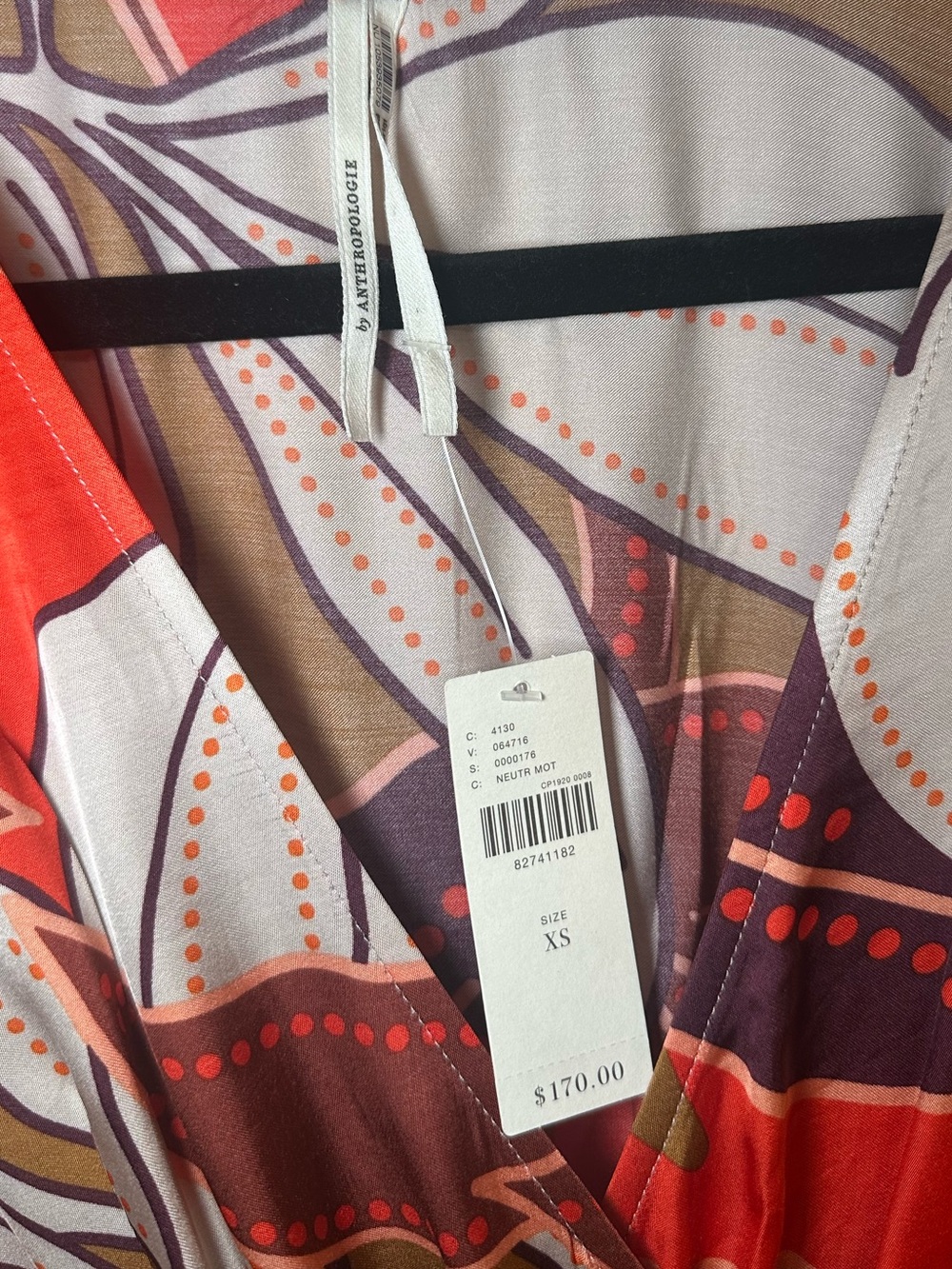 Anthropologie Floral Printed Midi Dress XS NWT Satin Faux Wrap Long Sleeve $170 - Picture 8 of 14